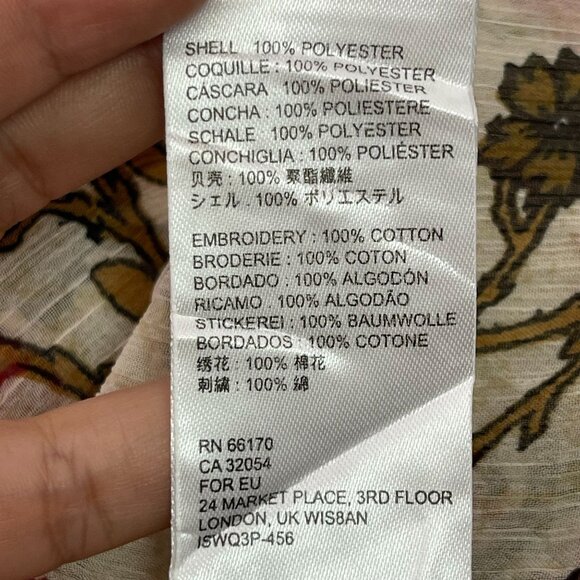 Free People Women's Cream Red Floral Keeping Up with Kara Tunic Size Large - Picture 9 of 13